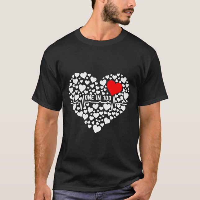 Hos 100 Chd Warrior Congenital Heart Disease Aware T Shirt (Framsida)