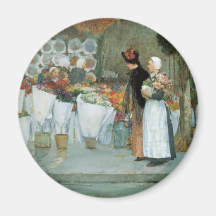 Hos blomsterhandlaren av Childe Hassam, Vintage Fi Magnet