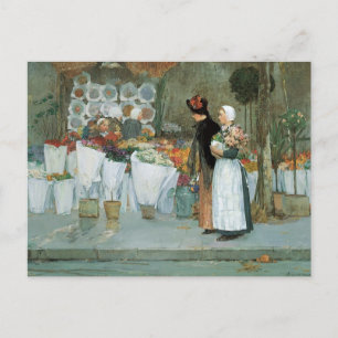 Hos blomsterhandlaren av Childe Hassam, Vintage Fi Vykort