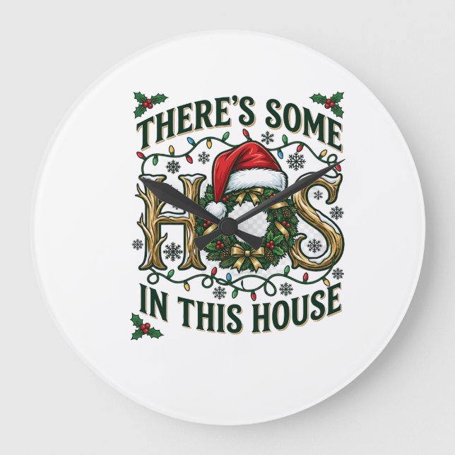 Hos House julkrans Santa hatt Ljussättning Stor Klocka (Framsida)