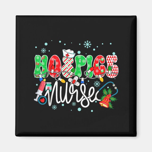 Hosce Nurse Funny Xmas Light Stethoscope Christmas Magnet (Framsidan)