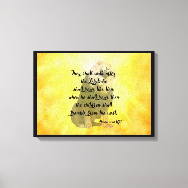 Hosea 11:10 Bible Verse Scripture Canvas Wall Art (Framsida)