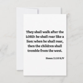 Hosea 11:10 KJV Bible Verse Flat Greeting Card Kort