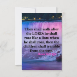 Hosea 11:10 KJV Bible Verse Pic Flat Greeting Card Kort