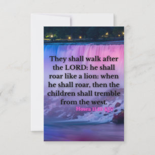 Hosea 11:10 KJV Bible Verse Pic Flat Greeting Card Kort