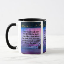 Hosea 11:10 KJV Bible Verse Pic Two-Tone Mugg