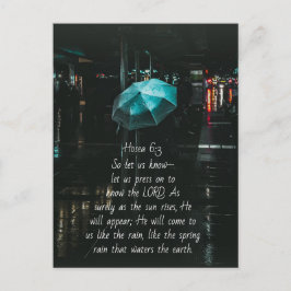 Hosea 6:3 Låt oss trycka på för att lära känna Her Vykort