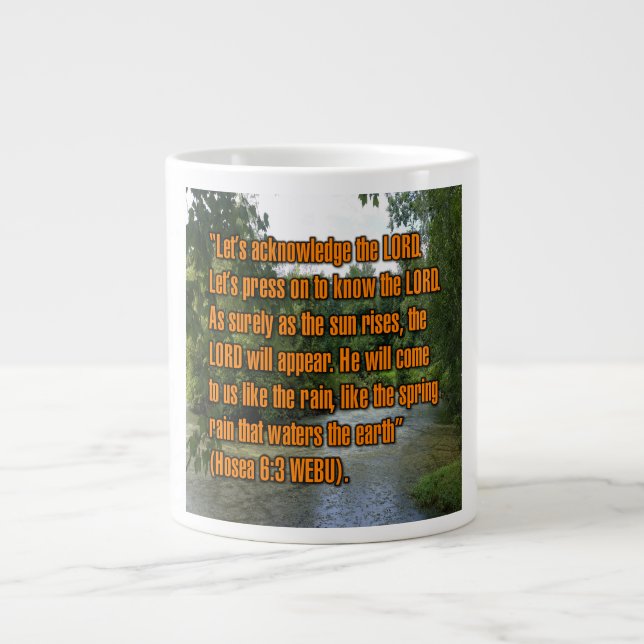 Hosea 6:3 WEBU Mug Jumbo Mugg (Framsidan)