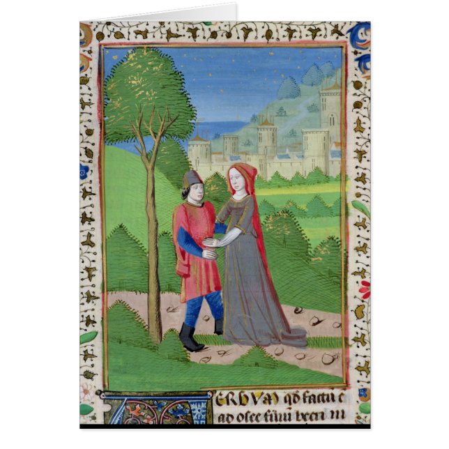 Hosea och skökan, från bibeln hälsningskort (Framsidan)