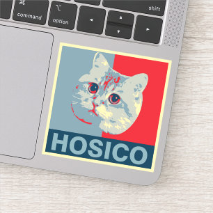 Hosico - Red Blue Illustration Klistermärken
