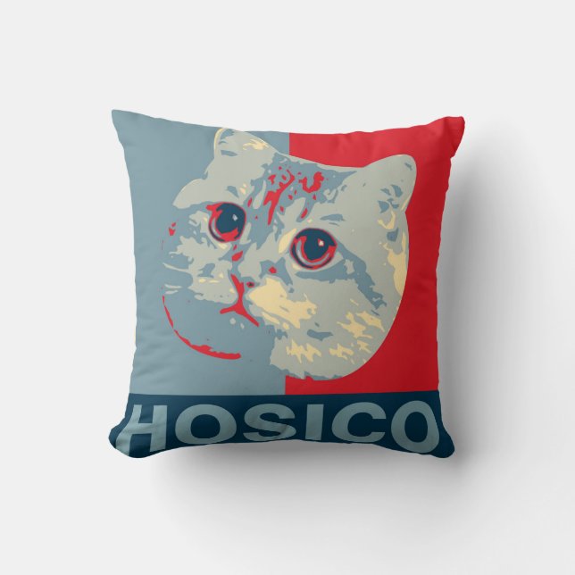Hosico - Red Blue Illustration Kudde (Framsida)
