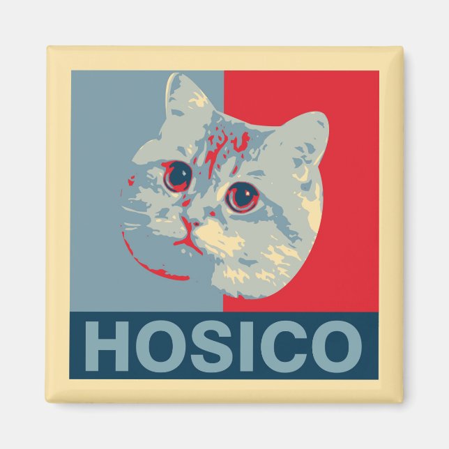 Hosico - Red Blue Illustration Magnet (Framsidan)