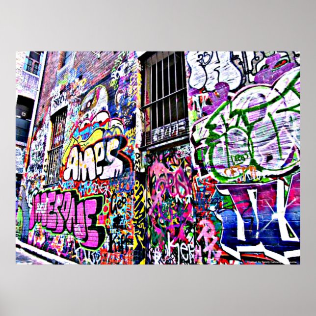 Hosier Lane Street Artwork - Melbourne, Australien Poster (Framsidan)