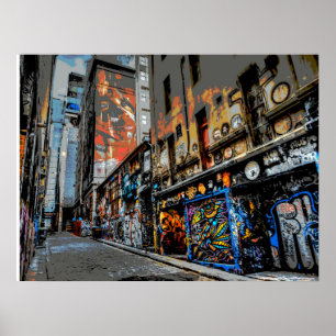 Hosier Lane's Street Art and Graffiti - Melbourne Poster