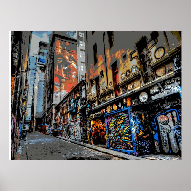 Hosier Lane's Street Art and Graffiti - Melbourne Poster (Framsidan)