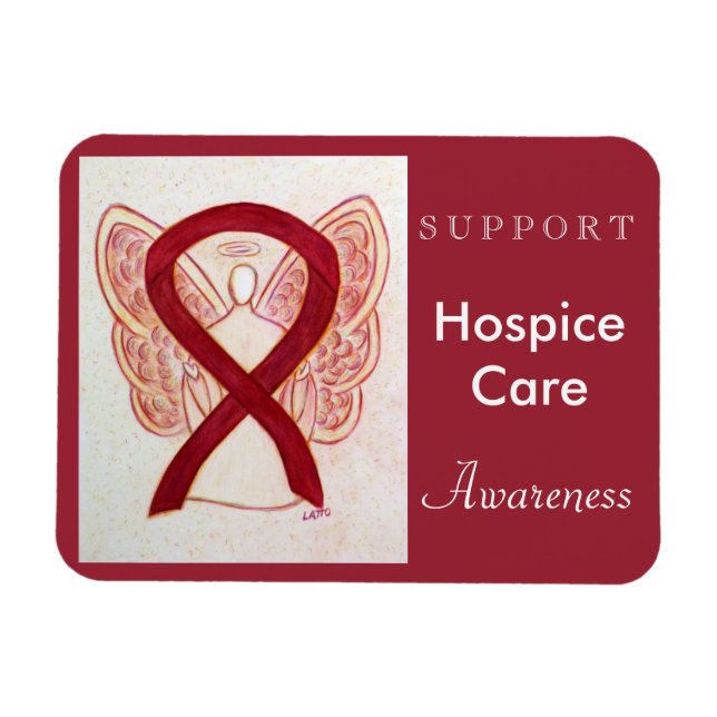 Hospice Care Awareness Ribbon Angel Magnet (Horisontell)
