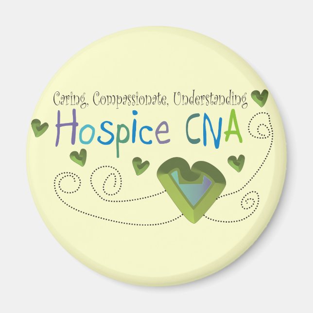 Hospice CNA Grönt Hearts Magnet (Framsidan)