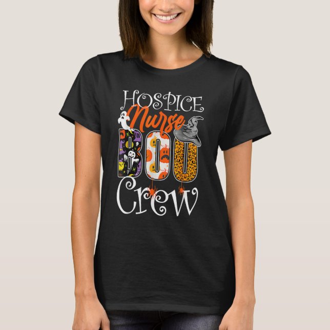 Hospice Nurse Boo Crew Halloween Hospice Nurse Par T Shirt (Framsida)
