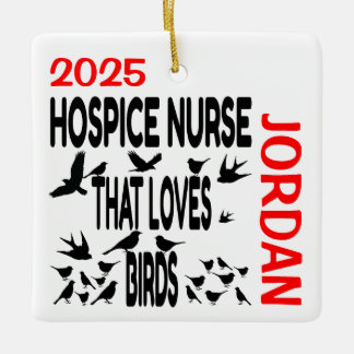 Hospice Nurse Kärlek Birds ANPASSNINGSBAR Julgransprydnad Keramik