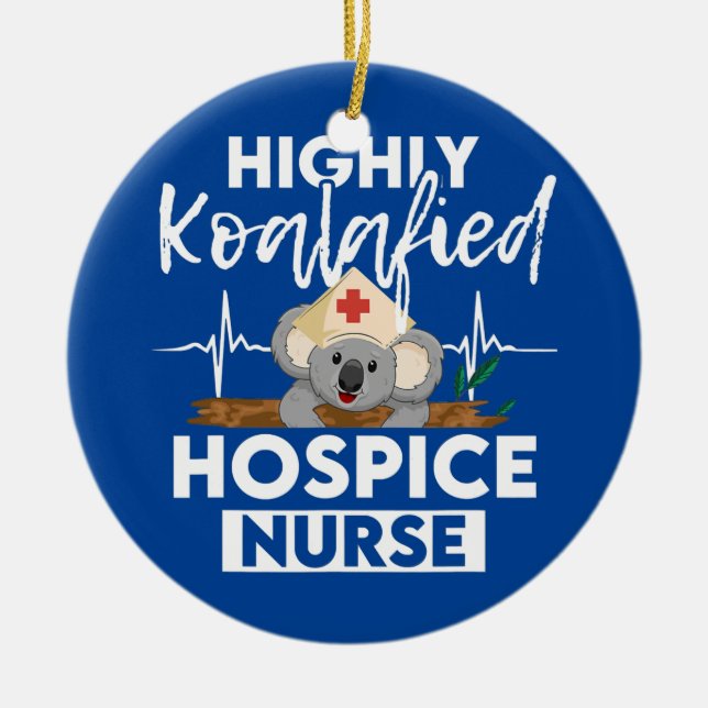 Hospice Nurse Koalified Nursing RN Julgransprydnad Keramik (Framsidan)