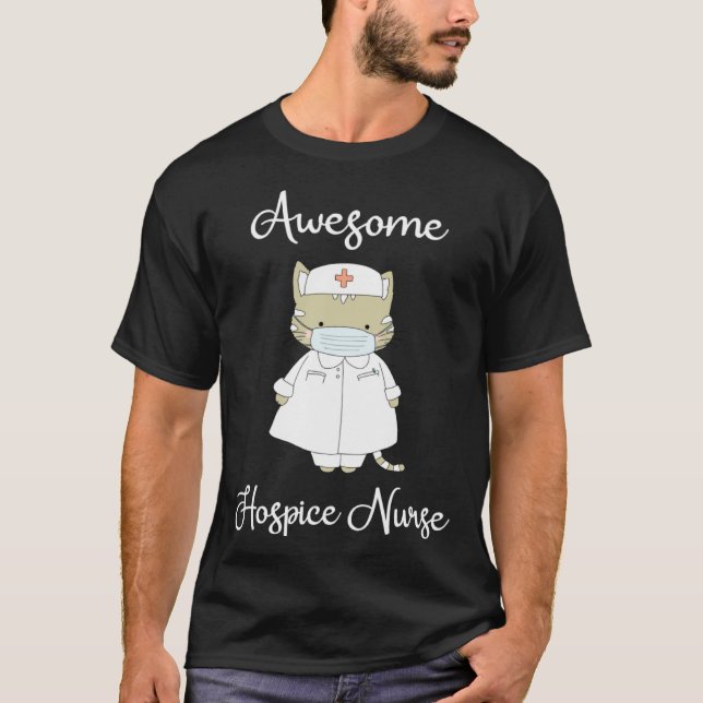 Hospice Nurse  Nurses Graduation Awesome Nurse Cat T Shirt (Framsida)