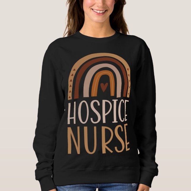 Hospice Nurse Nursing School Trendy Bohemian Rainb T Shirt (Framsida)
