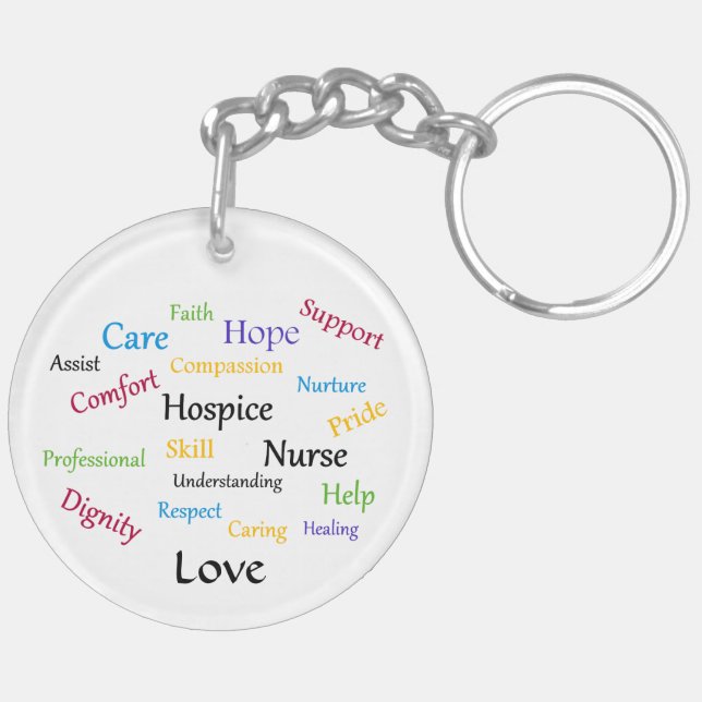 Hospice Nurse Round Keychain (Höger Baksida)