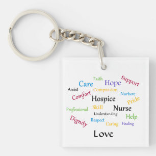 Hospice Nurse Square Nyckelring