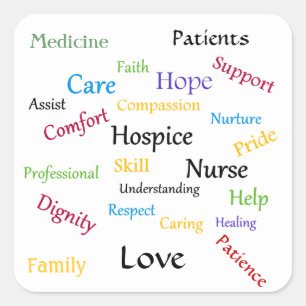 Hospice Nurse Square Stickers Fyrkantigt Klistermärke
