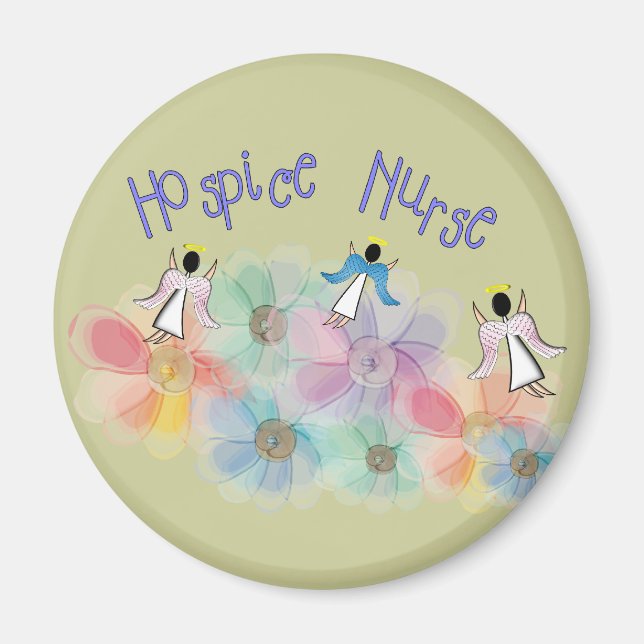 Hospice Nurse WHISPY Änglar Design Magnet (Framsidan)