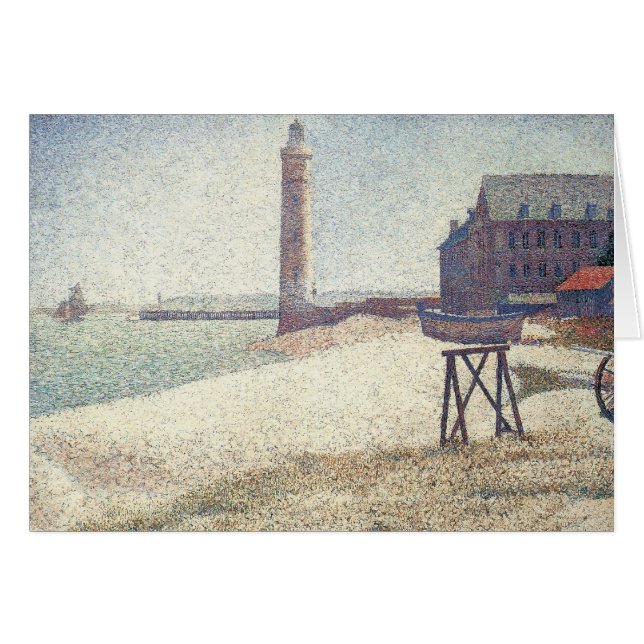 Hospice och Lighthouse, Honfleur av Georges Seurat Hälsningskort (Framsidan Horizontal)