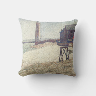 Hospice och Lighthouse, Honfleur av Georges Seurat Kudde
