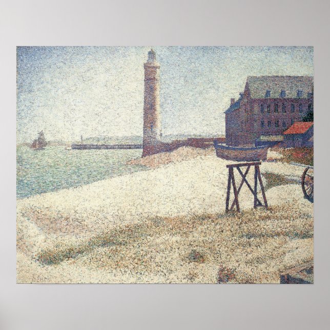 Hospice och Lighthouse, Honfleur av Georges Seurat Poster (Framsidan)