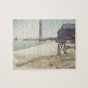 Hospice och Lighthouse, Honfleur av Georges Seurat Pussel