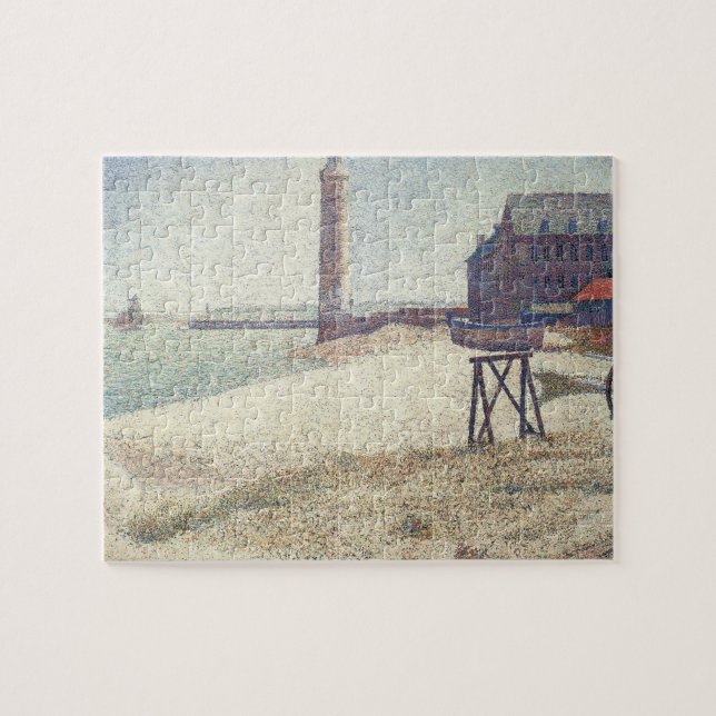 Hospice och Lighthouse, Honfleur av Georges Seurat Pussel (Horisontell)