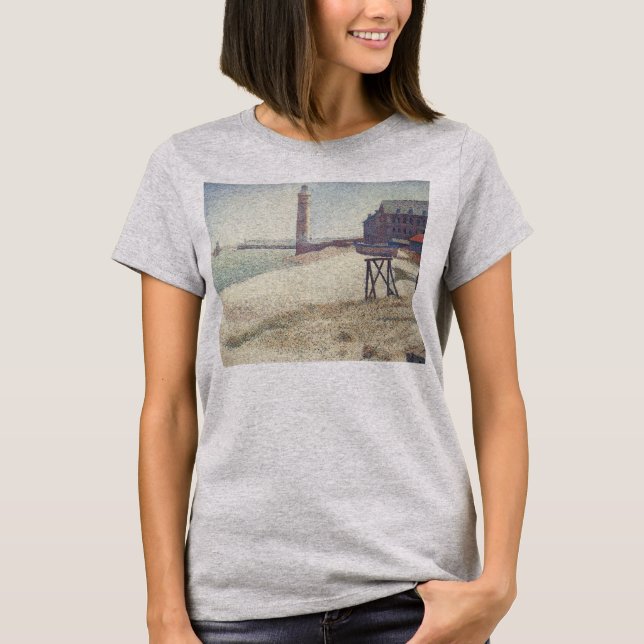Hospice och Lighthouse, Honfleur av Georges Seurat Tee (Framsida)