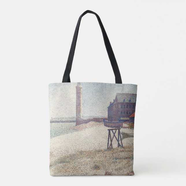 Hospice och Lighthouse, Honfleur av Georges Seurat Tygkasse (Baksida)