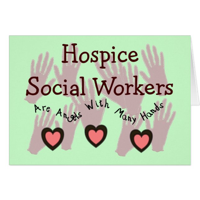 Hospice Social Workers "Änglar with Many Händer" Hälsningskort (Framsidan Horizontal)