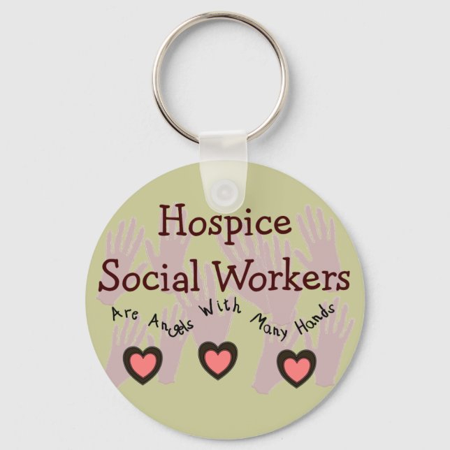 Hospice Social Workers "Änglar with Many Händer" Nyckelring (Framsida)