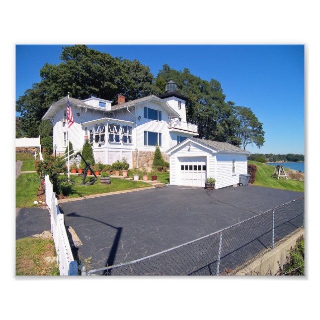 Hospital Point Lighthouse Massachusett Photo Print Fototryck (Framsidan)