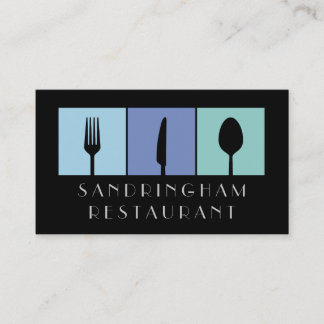 Hospitality Food Fork Spoon Knivar Affärskort Visitkort