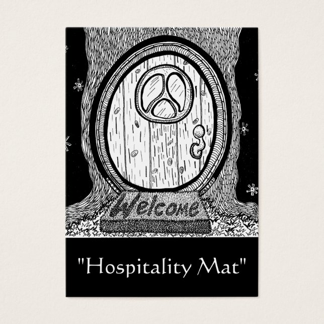"Hospitality Mat" ACEO-kort för konsthandel Visitkort (Framsidan)