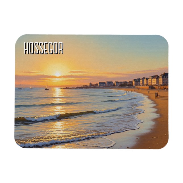 Hossegor Frankrike Sunset-strand Magnet (Horisontell)