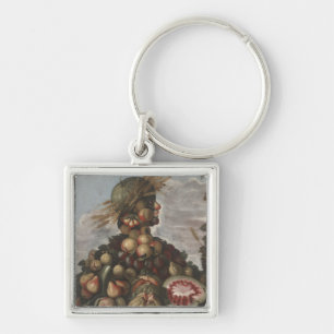 Höst 1580-1600 fyrkantig silverfärgad nyckelring