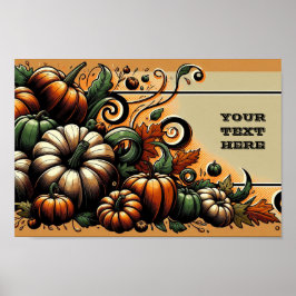 Höst Abundance - Anpassade Pumpkin Patch Poster