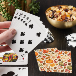 Höst akvarell pumpor, höstlöv & skog casinokort