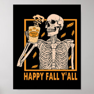 Höst Alla Kvinnor Halloween Skelett Pumpa Krydda Poster