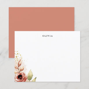 Höst Aquarell Blommig Personlig Platt Brevkort Inbjudningar
