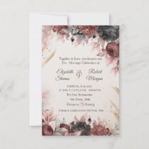 Höst Aquarell Blommor Chic Bröllop