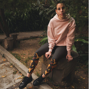 Höst Aquarell Kantareller Ekollon Löv Leggings